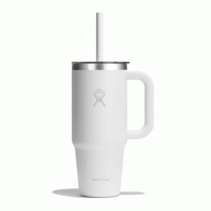 HYDRO FLASK - 24 OZ TRAVEL TUMBLER CLEAR LID-WHITE