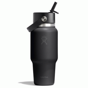 HYDRO FLASK - 24 OZ WIDE FLEX STRAW TRAVEL BOTTLE-BLACK