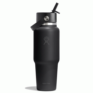 HYDRO FLASK - 32 OZ WIDE FLEX STRAW TRAVEL BOTTLE-BLACK